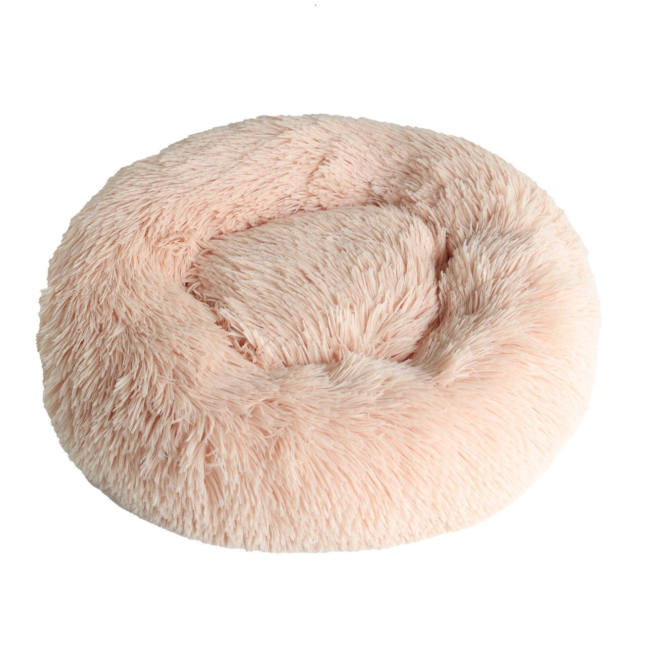 Donut Cozy Hundeseng Laksefarvet 60 cm - blød seng til mellemstore hunde